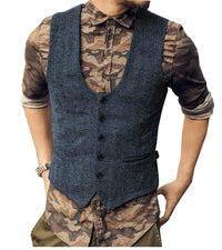 Beckham Tweed  Vest - navy / M - HIS.BOUTIQUE