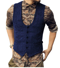 Beckham Tweed  Vest - royal blue / M - HIS.BOUTIQUE