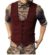 Beckham Tweed  Vest - burgundry / M - HIS.BOUTIQUE
