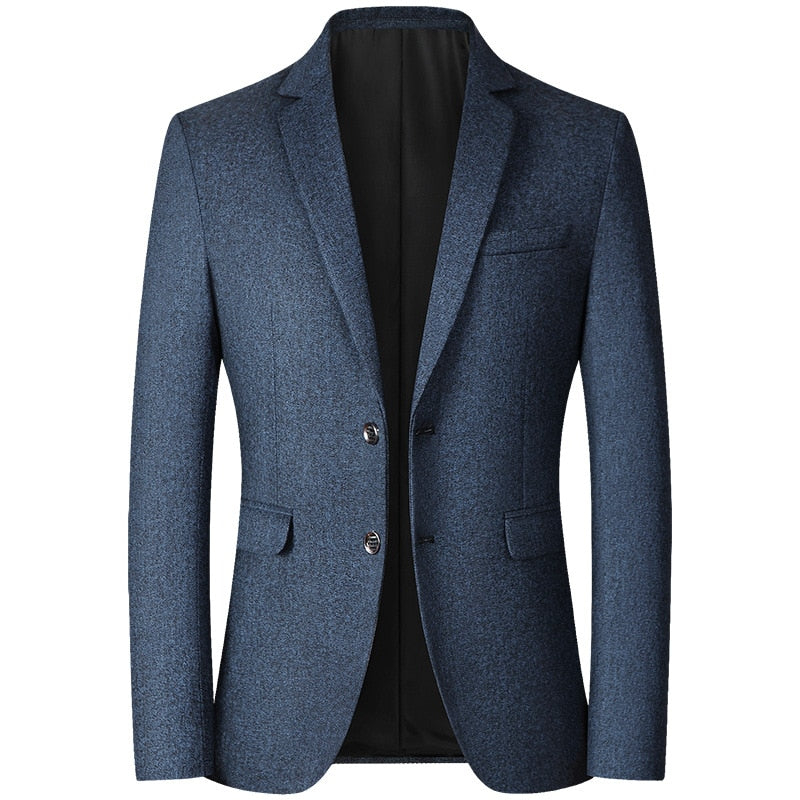 Notched Business Blazer - Navy Blue / S - HIS.BOUTIQUE