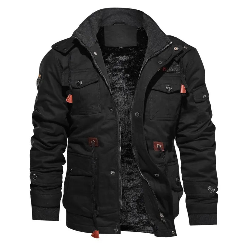 Tactical Cotton Jacket - Black / S - HIS.BOUTIQUE