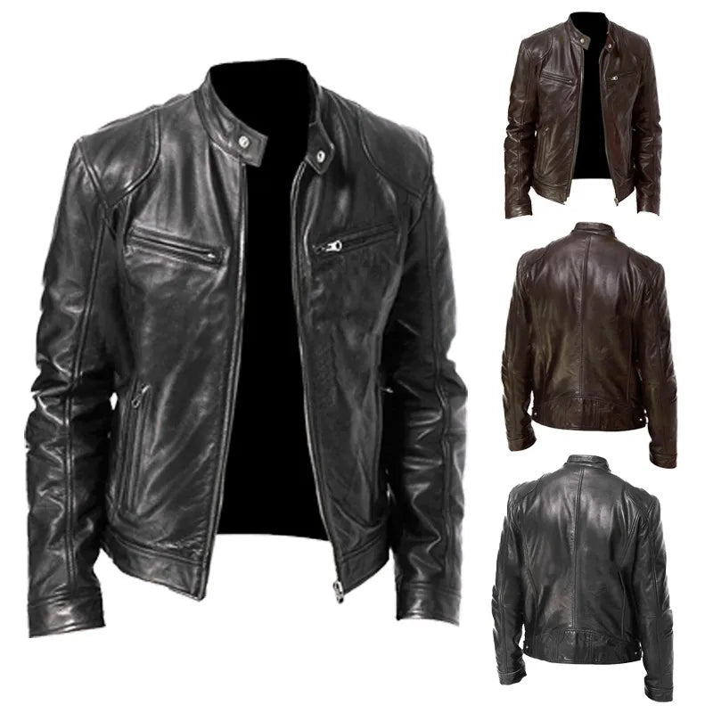 Road Biker Leather Jacket -  - HIS.BOUTIQUE