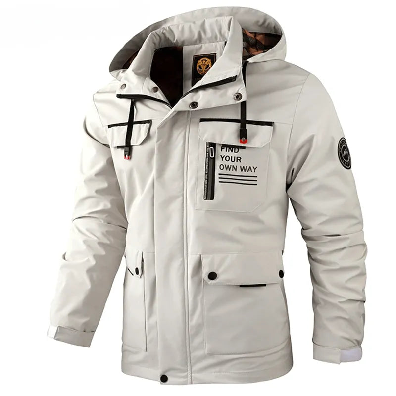 Soft Shell Hooded Jacket - White / S - HIS.BOUTIQUE