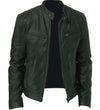Road Biker Leather Jacket - Green / S - HIS.BOUTIQUE