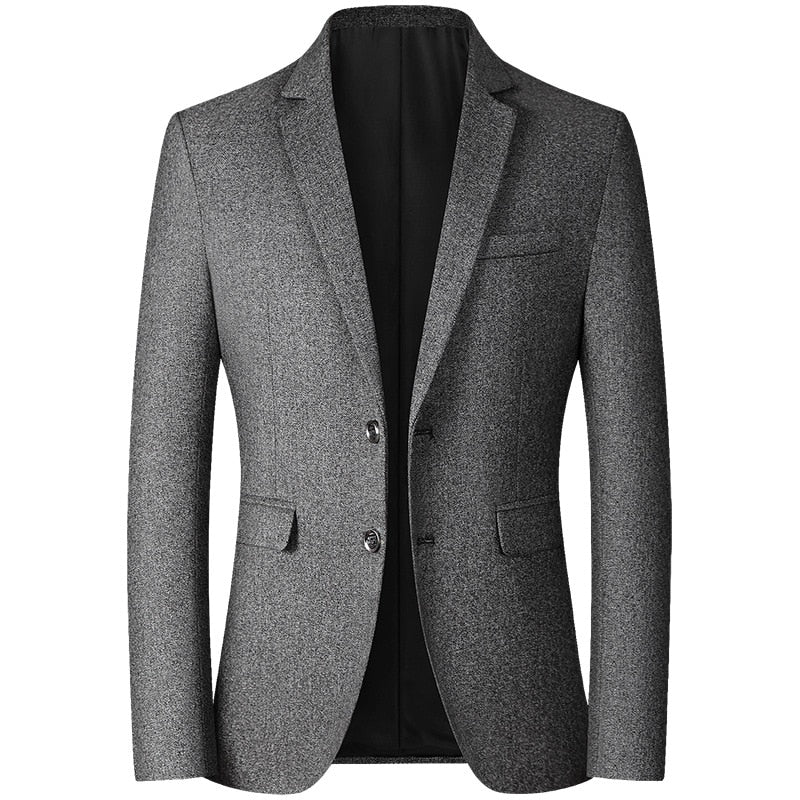 Notched Business Blazer - Gray / S - HIS.BOUTIQUE