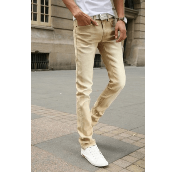 Casual Stretch Skinny Jeans - Khaki / 27 - HIS.BOUTIQUE