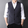 Slim Fit Knit Cardigan Vest - Gray / XS - HIS.BOUTIQUE