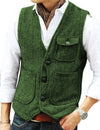 Herringbone Wool Tweed - Green / S - HIS.BOUTIQUE