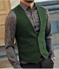 Debonair Wool Waistcoat - Green / S - HIS.BOUTIQUE
