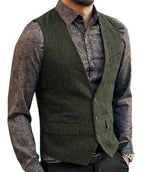 Debonair Wool Waistcoat - Army Green / S - HIS.BOUTIQUE