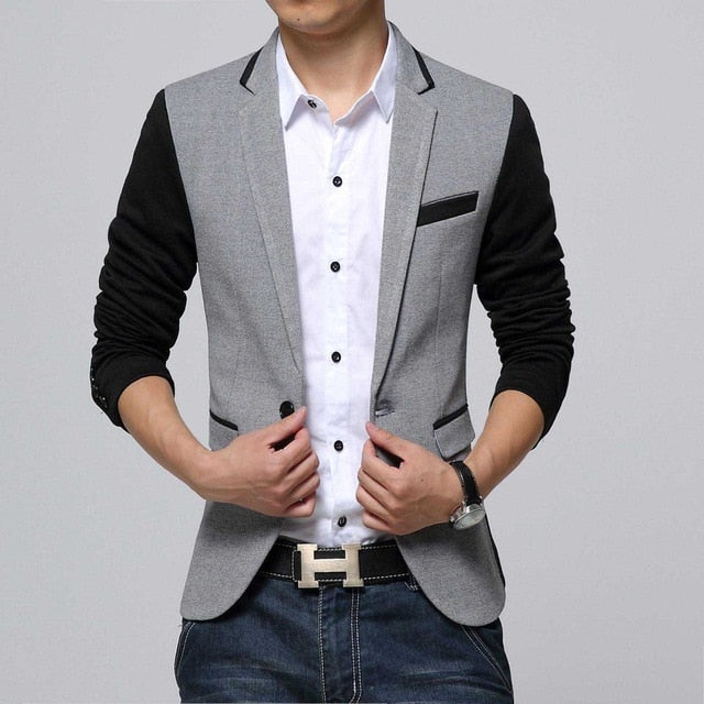 Boutique Style Single Button Blazer - Gray / S - HIS.BOUTIQUE