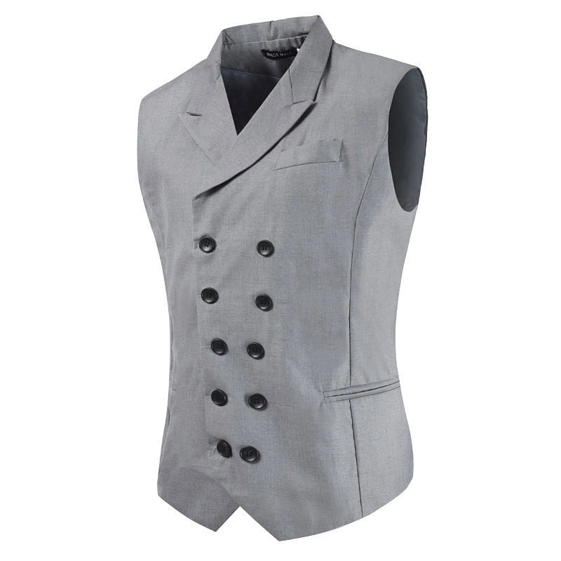 Ultimator Double Breasted Vest - Gray / XS - HIS.BOUTIQUE