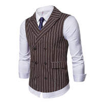 Vintage Striped Double Breasted Vest -  - HIS.BOUTIQUE