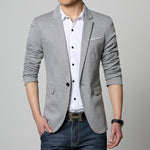 Boutique Style Single Button Blazer - Silver / S - HIS.BOUTIQUE