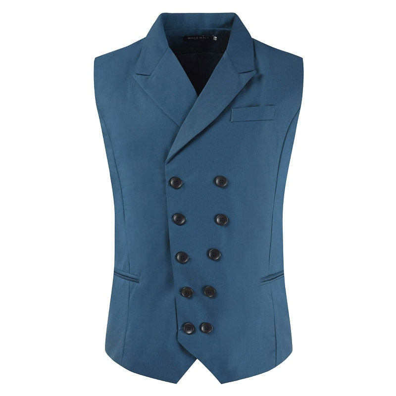 Ultimator Double Breasted Vest - Blue / XS - HIS.BOUTIQUE