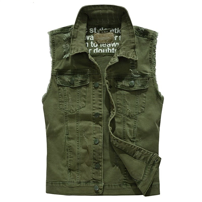 Army Slim Vest - green / S - HIS.BOUTIQUE