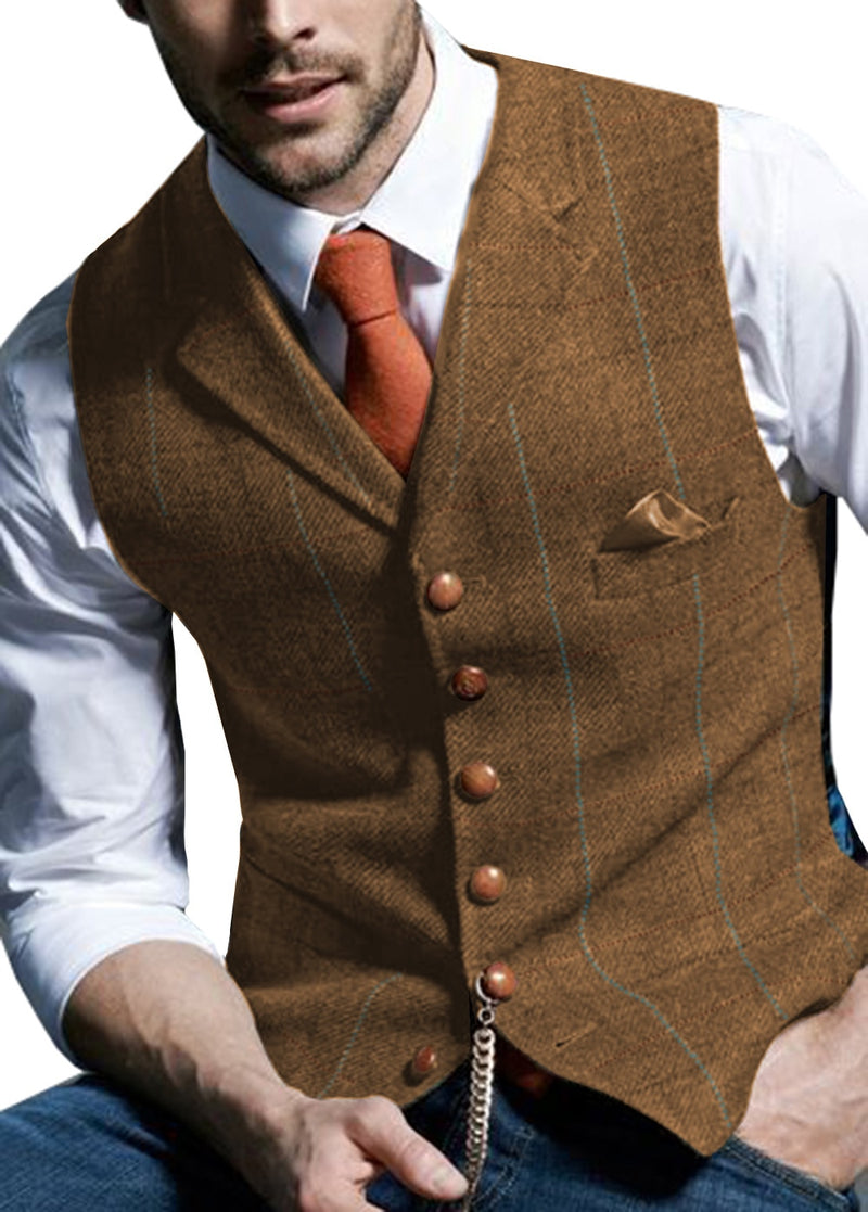 Men's Suit Vest - Brown / XL - HIS.BOUTIQUE