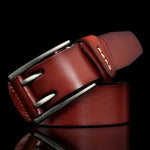 British Style Double Pin Buckle - Red brown / 100cm - HIS.BOUTIQUE