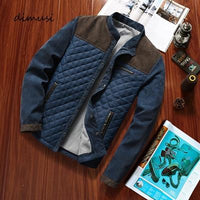 Quilted Stand Collar Jacket - Coffee / M - HIS.BOUTIQUE