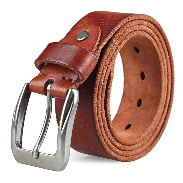 Smart Leather Strap Belt - Red brown / 135cm - HIS.BOUTIQUE