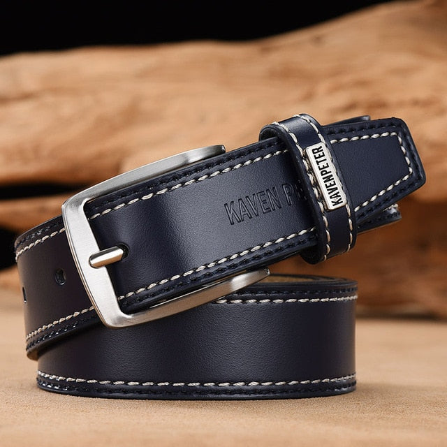 Classic Belt Alloy Pin Buckle - Dark Blue / 110cm 36to39 Inch - HIS.BOUTIQUE