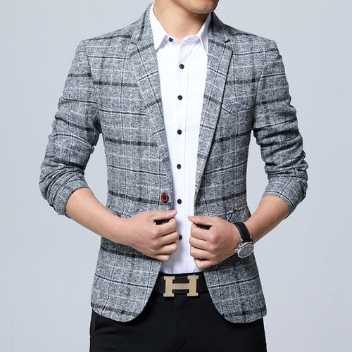 Patterned Blazer - grey / XS - HIS.BOUTIQUE