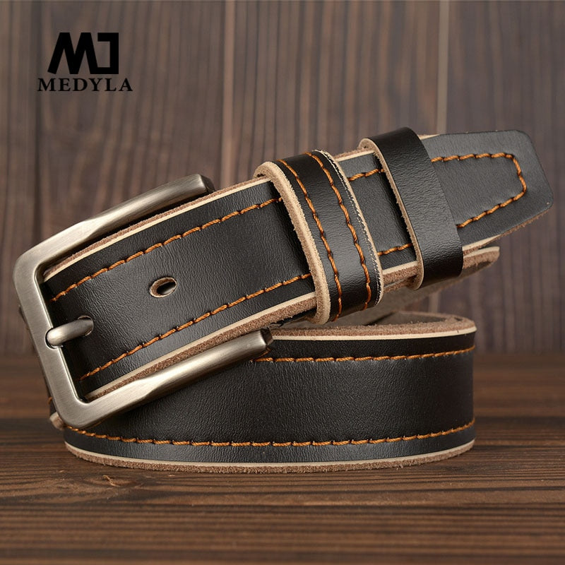 MEDYLA Leather Pin Buckle Belt -  - HIS.BOUTIQUE