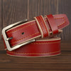 MEDYLA Leather Pin Buckle Belt - Red / 120CM - HIS.BOUTIQUE