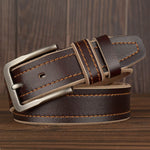 MEDYLA Leather Pin Buckle Belt - Coffee / 105CM - HIS.BOUTIQUE
