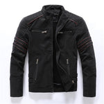 Alpine Faux Leather Jacket - black / 2XL - HIS.BOUTIQUE