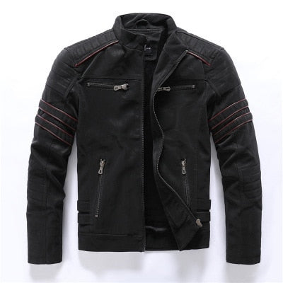 Alpine Faux Leather Jacket - black / 2XL - HIS.BOUTIQUE