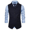Suit Collar Vest - Navy Blue / M - HIS.BOUTIQUE