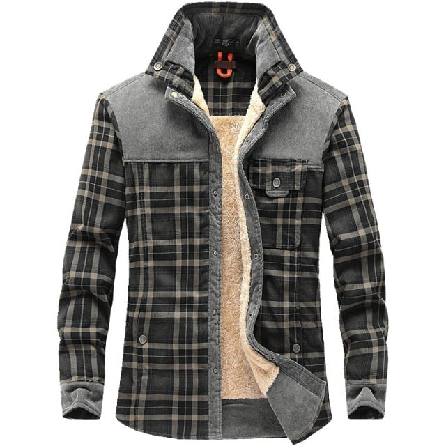 Plaid Cotton Jacket - DARK GRAY / XS - HIS.BOUTIQUE