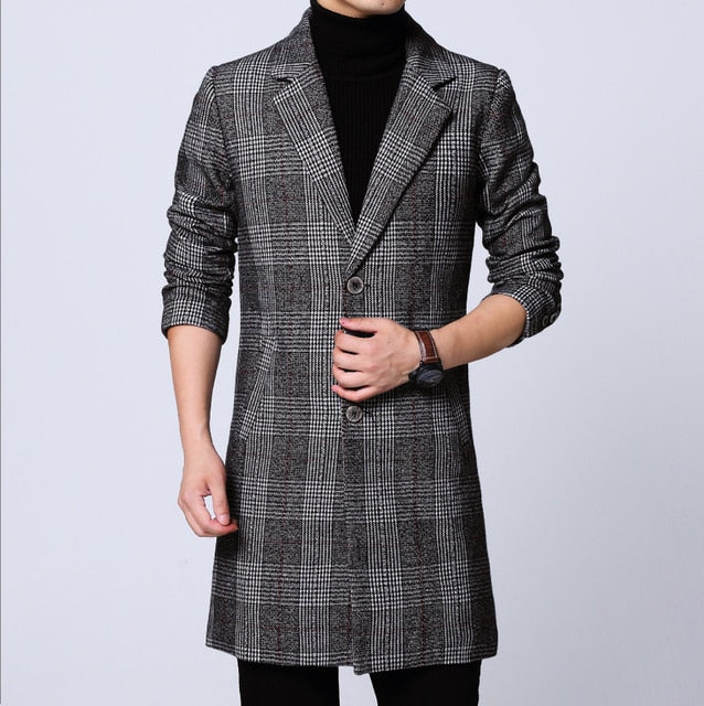 Business Woolen Coat - Charcoal / XS - HIS.BOUTIQUE