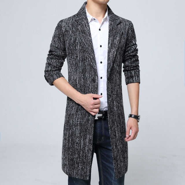 Business Woolen Coat - Gray / M - HIS.BOUTIQUE