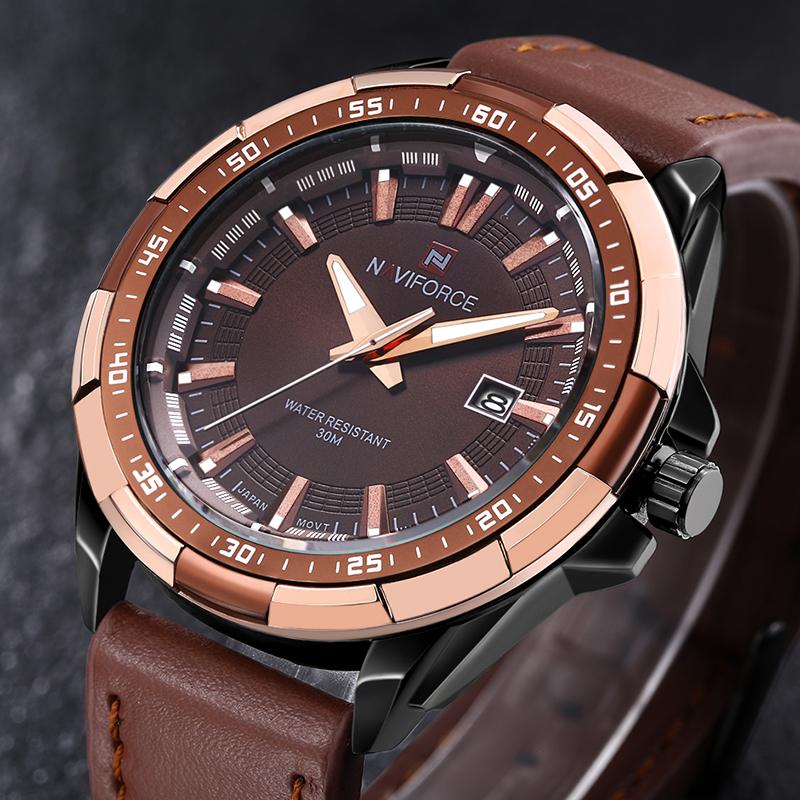 NAVIFORCE Leather Sports Watch -  - HIS.BOUTIQUE
