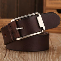 Leather Strap Solid Belt - coffee / 105cm - HIS.BOUTIQUE