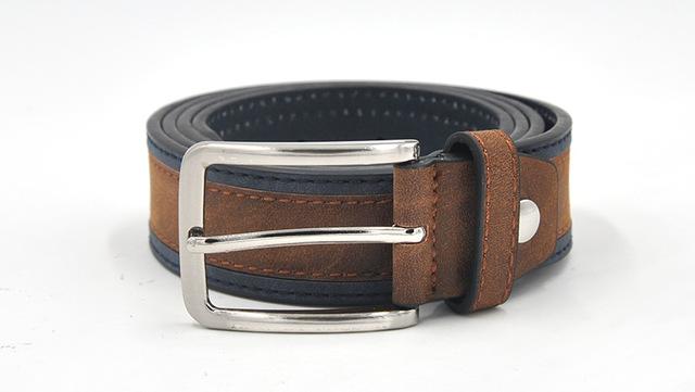 Casual Patchwork Belt - BrownNavy / 100cm - HIS.BOUTIQUE