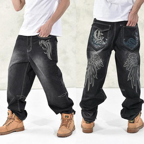 Black Big Pockets Jeans - Black / 30 - HIS.BOUTIQUE