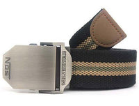 Military Canvas Belt - Black stripes / 110cm - HIS.BOUTIQUE