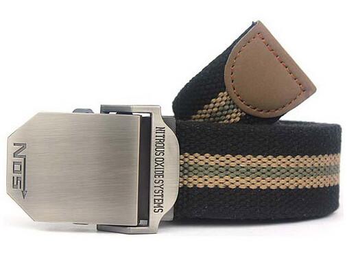 Military Canvas Belt - Black stripes / 110cm - HIS.BOUTIQUE