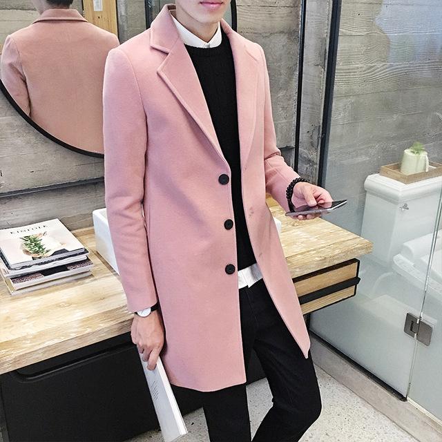 Woven Mac Coat - Pink / XS - HIS.BOUTIQUE