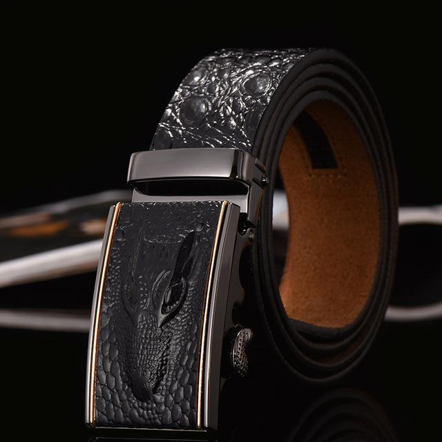 Crocodile Designer Belt - Black / 105cm - HIS.BOUTIQUE