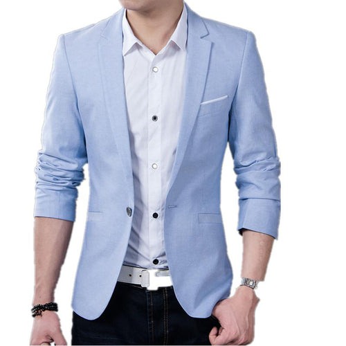 Solid Color Casual Blazer - Light blue / XXS - HIS.BOUTIQUE