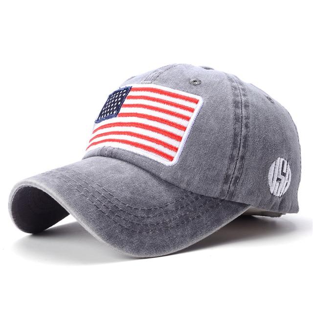 USA Flag Baseball Cap - Gray - HIS.BOUTIQUE