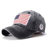 USA Flag Baseball Cap - Dark Gray - HIS.BOUTIQUE