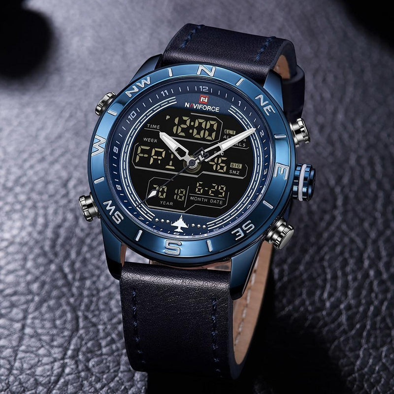 LED Analog & Digital Watch - Blue - HIS.BOUTIQUE