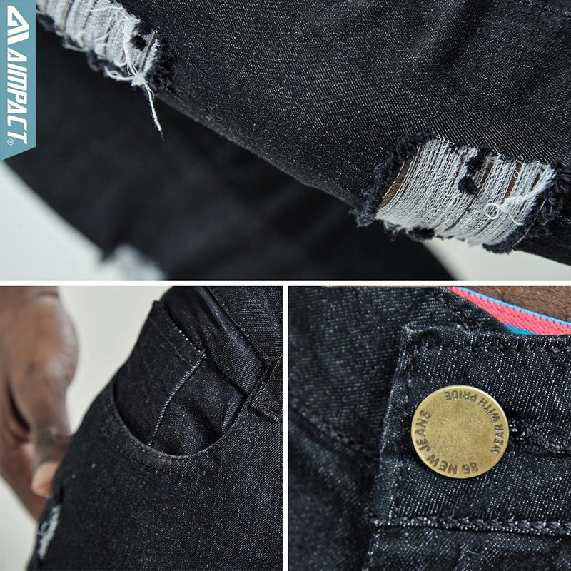Destroyed Dark Denim Jeans -  - HIS.BOUTIQUE