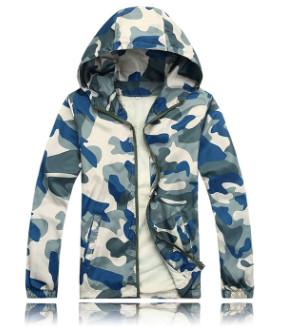 Thin Hooded Camouflage Jacket - Blue / XS - HIS.BOUTIQUE