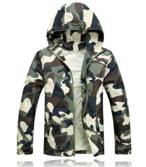 Thin Hooded Camouflage Jacket - Coffee / XS - HIS.BOUTIQUE